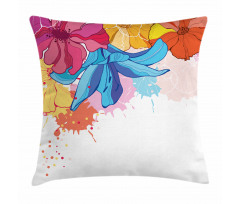 Vibrant Flowers Bloom Pillow Cover