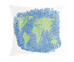 Fingerprint World Map Pillow Cover