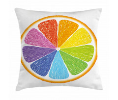 Rainbow Colored Orange Pillow Cover