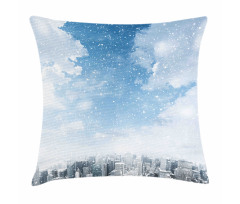 Snow Falling New York Pillow Cover