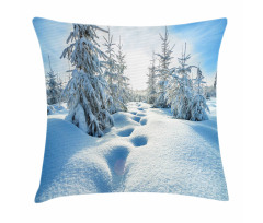 Blue Sky Tree Footprints Pillow Cover