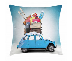 Traveling Theme Holiday Pillow Cover