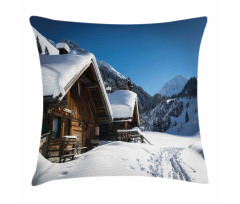 Houses Austria Mountains Pillow Cover