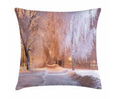 Night Scene Frozen Trees Pillow Cover