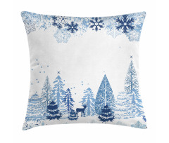 Deer Pine Trees Xmas Pillow Cover