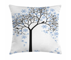 Tree with Snowflakes Pillow Cover