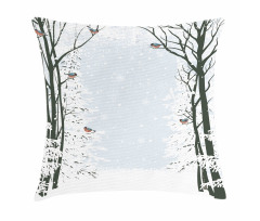 Trees Bullfinch Birds Pillow Cover