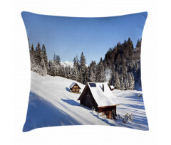 Log Cabins in Mountains Pillow Cover