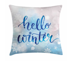 Hello Winter Words Snow Pillow Cover