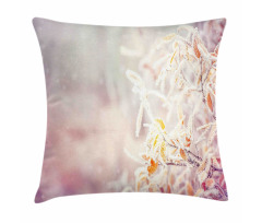 Tree Leaves Snowflakes Pillow Cover