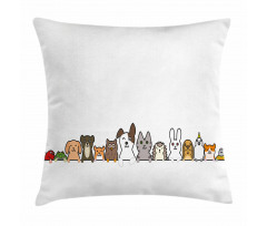 Domestic Pets Funny Pillow Cover