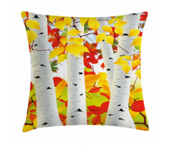 Autumn Scene with Leaves Pillow Cover