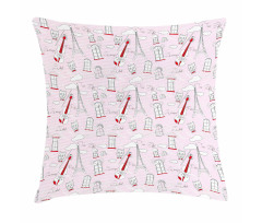 Violin Eiffel Cat Bow Tie Pillow Cover