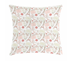 Lovers in Streets Flowers Pillow Cover