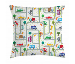 Children on Traffic Pillow Cover