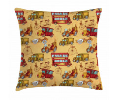 Steampunk Vintage Vehicle Pillow Cover