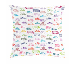 Various Vehicles Bus Truck Pillow Cover