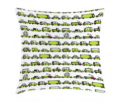 Sedans Bus Traveling Theme Pillow Cover