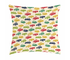 Curved Edged Vehicle Drawn Pillow Cover