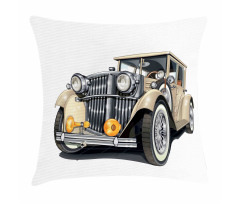 Vintage Vehicle Hand Drawn Pillow Cover
