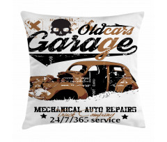 Old Garage Auto Repair Pillow Cover