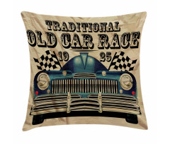 Traditional Old Race Car Pillow Cover