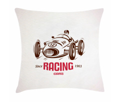 Retro Race Car Emblem Pillow Cover