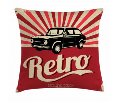 Retro Poster Style Vehicle Pillow Cover