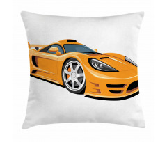 Orange Fast Sports Car Pillow Cover