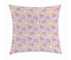 Polka Dotted Pot Cups Pillow Cover