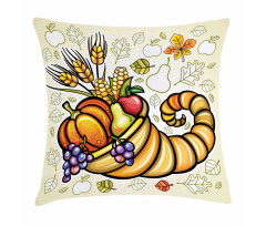 Cornucopia Theme Food Pillow Cover