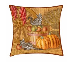 Rustic Barnyard Kitten Pillow Cover