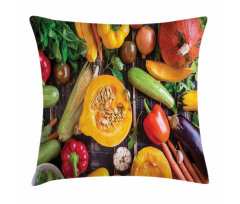 Fresh Vegetables Table Pillow Cover