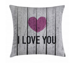 Words on Wood Planks Pillow Cover