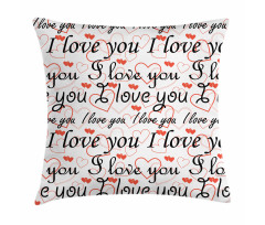 Calligraphy Hearts Pillow Cover