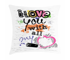 Grunge Sketchy Style Pillow Cover