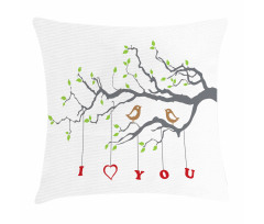 Romantic Birds Tree Pillow Cover