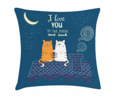Love Cats on Roof Pillow Cover