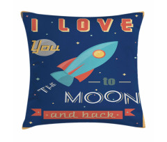 Spaceship Galaxy Pillow Cover