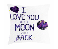 Universe Moon Heart Pillow Cover