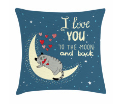 Sleepy Cat Hearts Pillow Cover