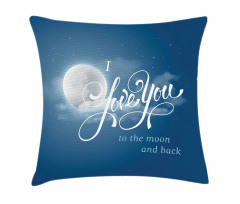 Night Sky Full Moon Pillow Cover