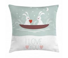 Rabbit Couple Sail Pillow Cover