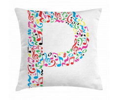 Music Notes Uppercase Pillow Cover