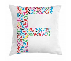 Music Notes Capital F Pillow Cover