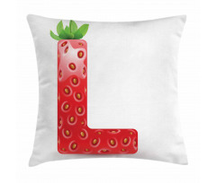 Ripe Strawberry Letter Pillow Cover