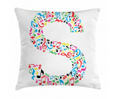 S with Musical Pattern Pillow Cover