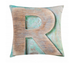 Alphabet Letterpress R Pillow Cover