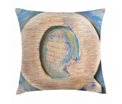 Q Uppercase Worn Wood Pillow Cover