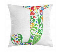 Initials Tropic Flower Pillow Cover